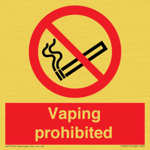 Vaping prohibited